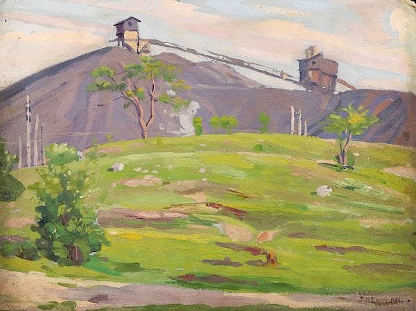 Appraisal: JOSEPH NEWMAN PAIR OF PAINTINGS JOSEPH NEWMAN American - Industrial