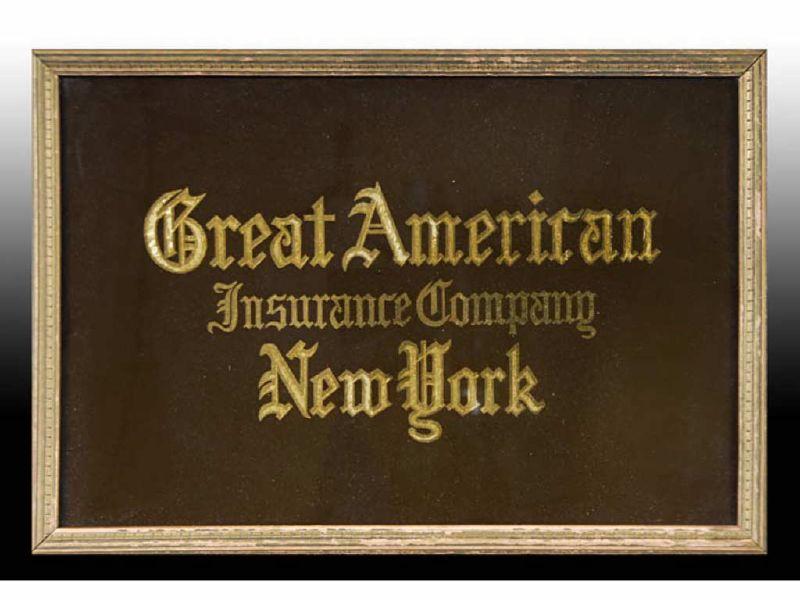 Appraisal: Great American Insurance Company Reverse-On-Glass Description '' x '' Circa