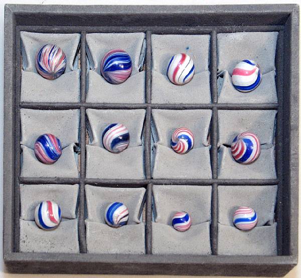 Appraisal: Handmade Patriot marbles Collection of early th Century Barber poles