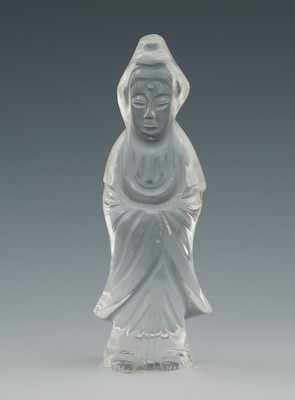 Appraisal: A Carved Crystal Quan Yin Chinese Apprx H hand carved