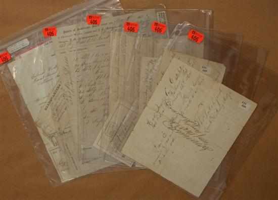 Appraisal: Civil War Ephemera Assortment of hand written and part-printed documents