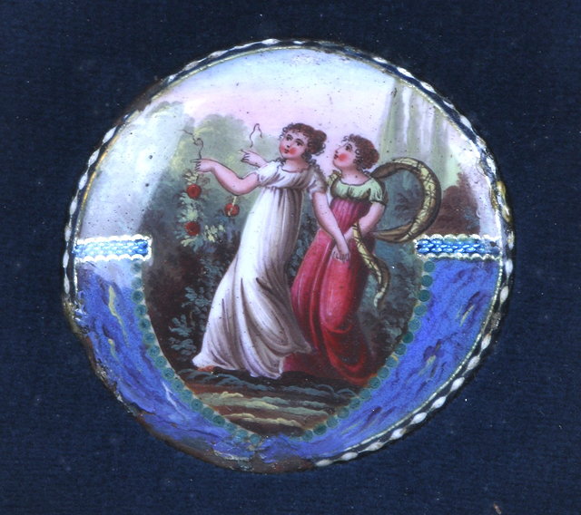 Appraisal: A LATE TH CENTURY OVAL SILK NEEDLEWORK PICTURE depicting a