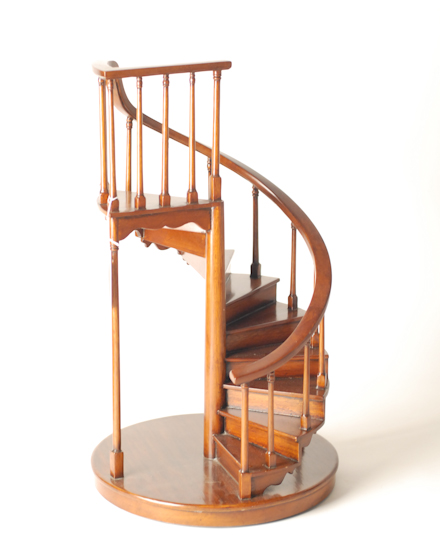 Appraisal: Mahogany Tabletop Stairway Display Stand high diameter