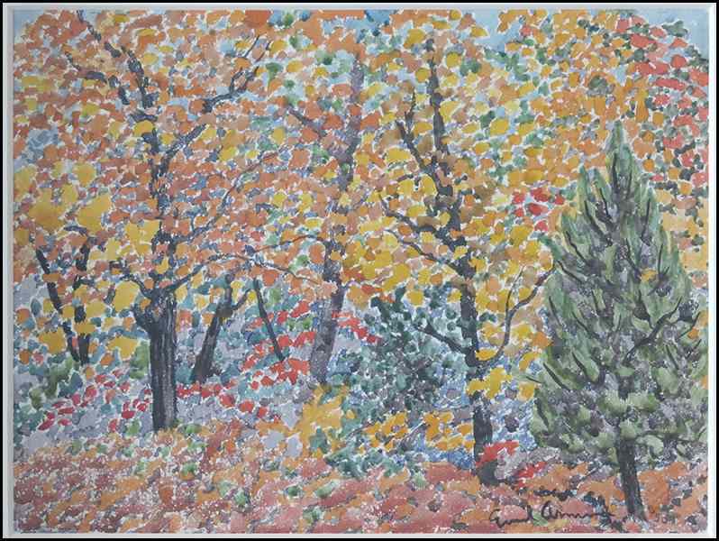 Appraisal: EMIL ARMIN - MAPLES IN ORANGE Watercolor signed and dated