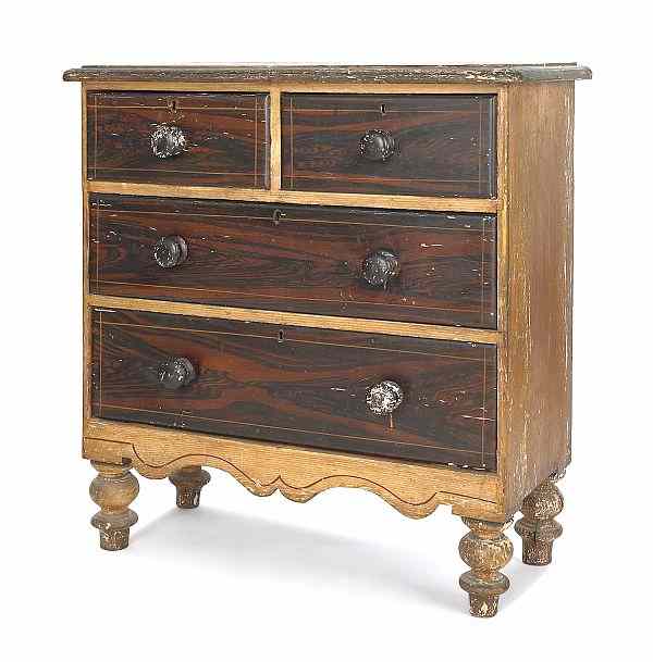 Appraisal: Victorian painted chest of drawers th c h w