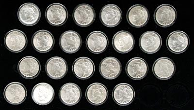 Appraisal: Complete set Peace silver dollars date and mint mark combinations