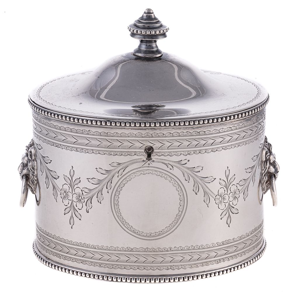 Appraisal: Victorian Silver Tea Caddy Martin Hall Co Ltd Sheffield oval