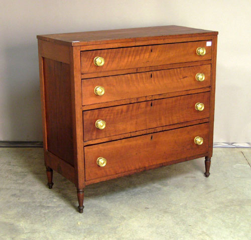 Appraisal: Sheraton cherry chest of drawers th c h w