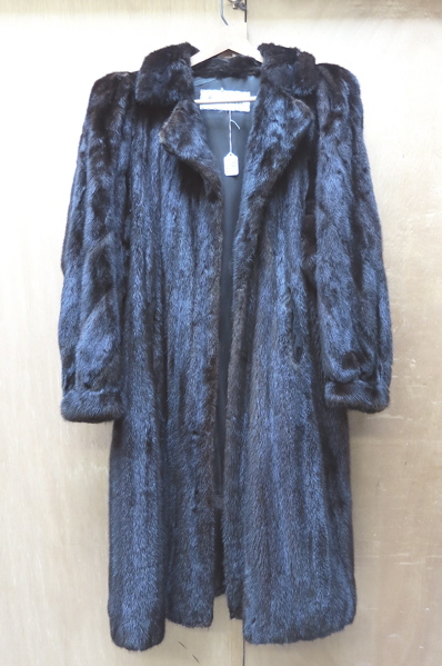 Appraisal: LADY'S FULL LENGTH MINK COAT dark brown fur with two