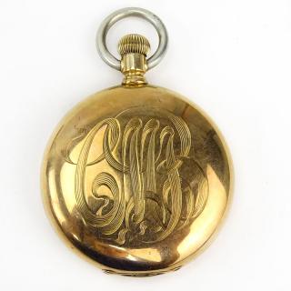 Appraisal: Antique Elgin Karat Yellow Gold Pocket Watch with Monograms white