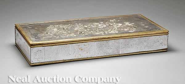 Appraisal: A Vintage Italian Mirrored Dresser Box the top embellished with