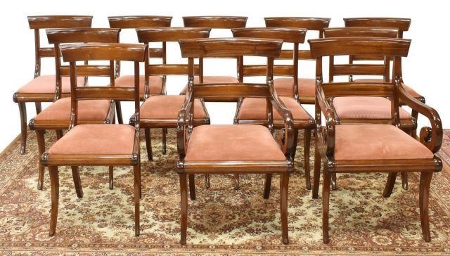 Appraisal: lot of Regency style mahogany dining chairs rolled top rail