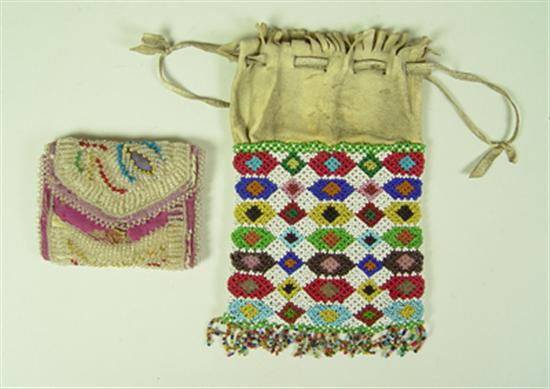 Appraisal: Two Great Lakes Region Indian Beaded Purses One Circa x