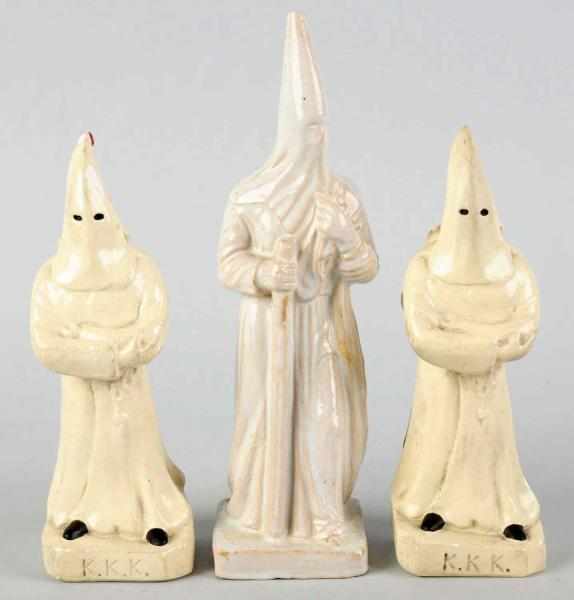 Appraisal: Lot of KKK Figures Includes one porcelain figure with chips