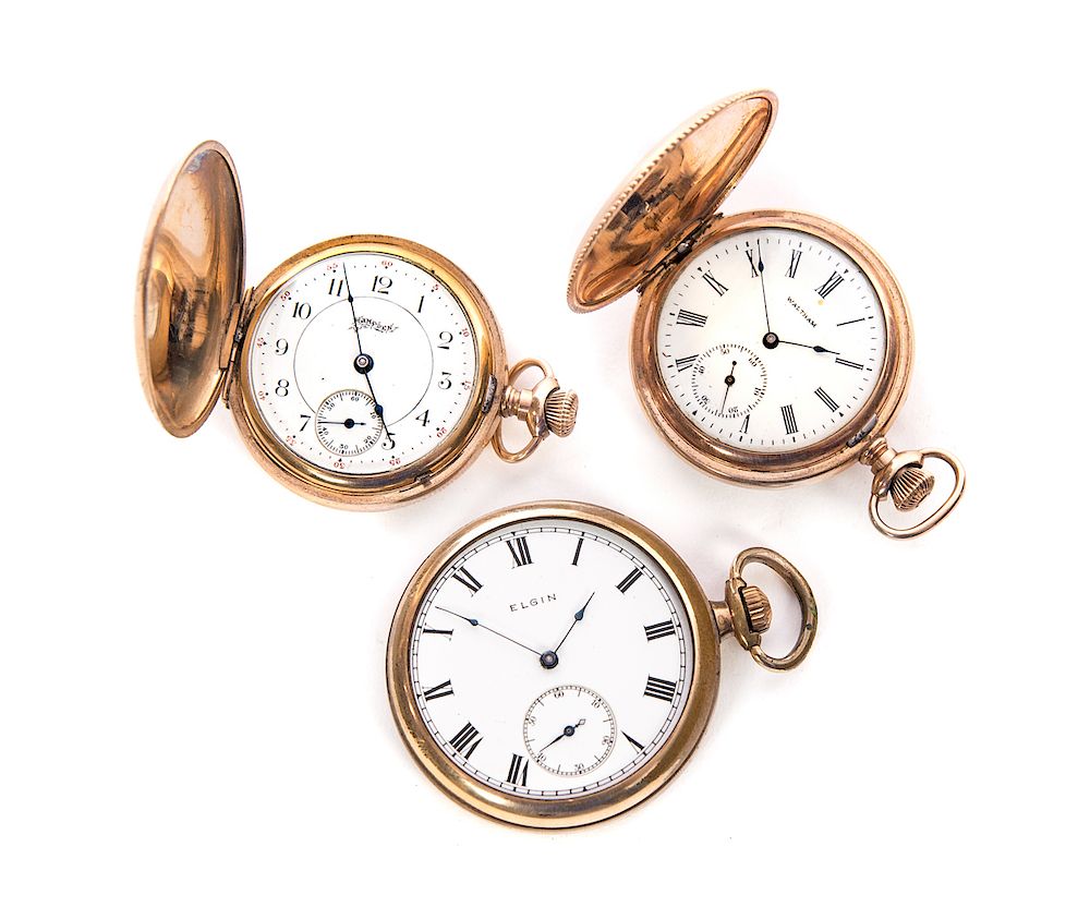 Appraisal: Pocket Watches Knights Pythias Walthum Elgin Measures tall wide Elgin