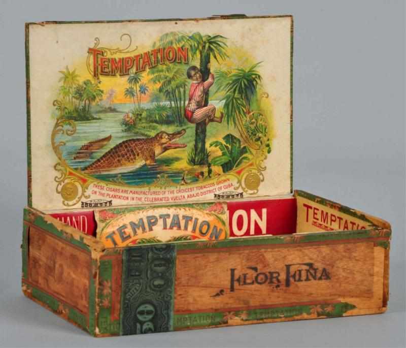 Appraisal: Temptation Cigar Box Description Dated Extremely rare black history cigar