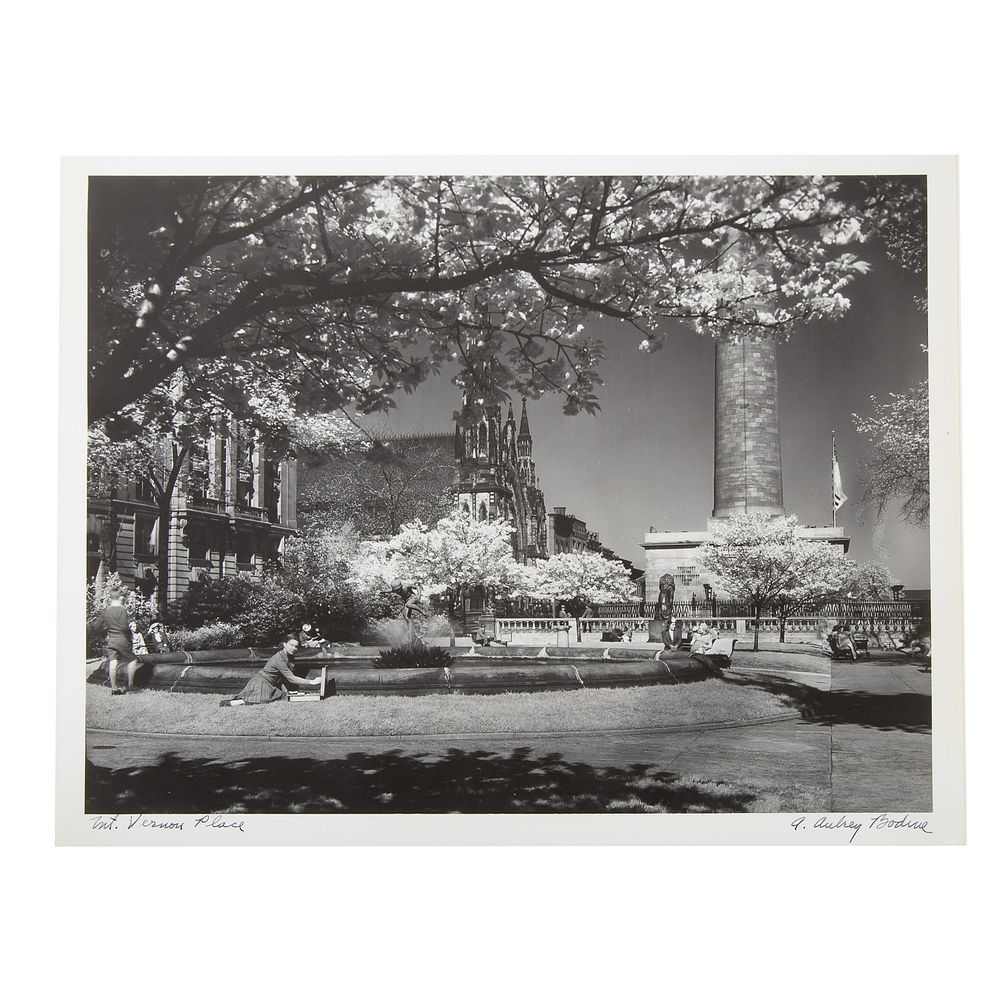 Appraisal: A Aubrey Bodine Mt Vernon Place Photo American - Gelatin