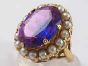 Appraisal: A carat gold synthetic amethyst ring size K gms