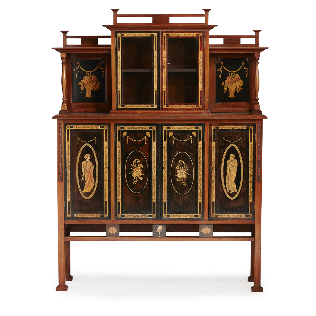 Appraisal: A GARDINER SONS GLASGOW AESTHETIC MOVEMENT SIDE CABINET CIRCA decorated