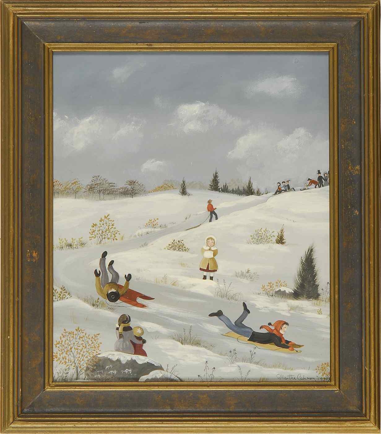 Appraisal: MARTHA FARHAM CAHOONAmerican - The sled race Signed and dated