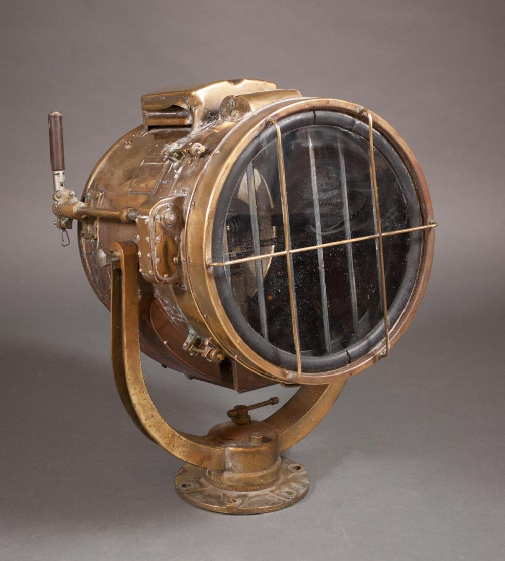 Appraisal: JAPANESE NAVAL BRASS DAYLIGHT SIGNAL LIGHT model SMS- volt watt