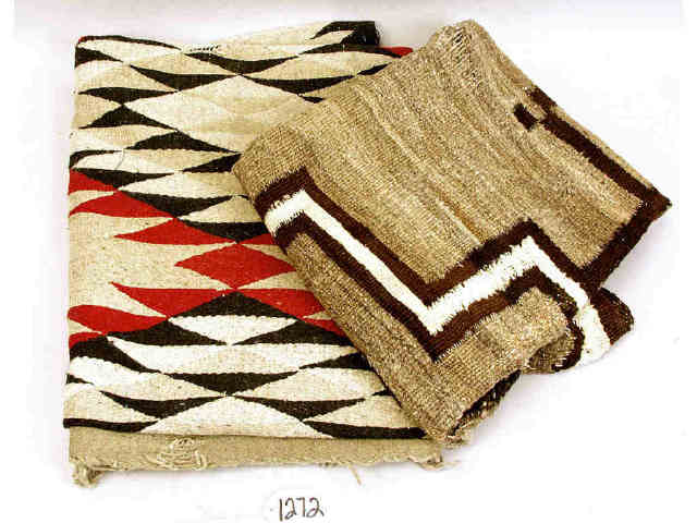 Appraisal: Pair Navajo hand woven textiles as found condition Estimate -