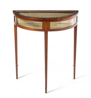 Appraisal: A Sheraton Style Mahogany Vitrine Table early th century of