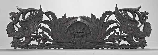 Appraisal: A Large Antique Italian Carved Architectural Element the centered lion