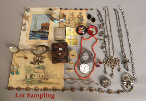 Appraisal: Miscellaneous tableware to include jewelry spectacles silver etc