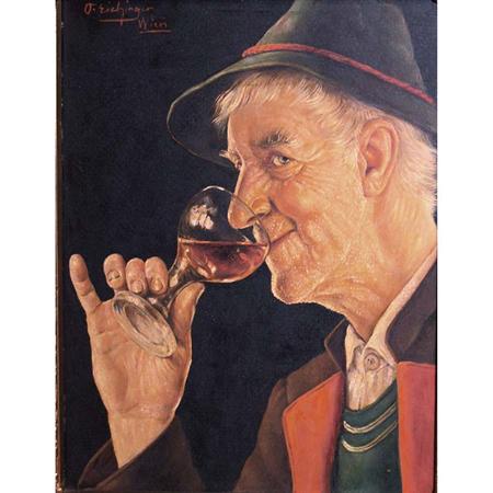 Appraisal: Otto Eichinger Austrian b Man with a Glass of Wine