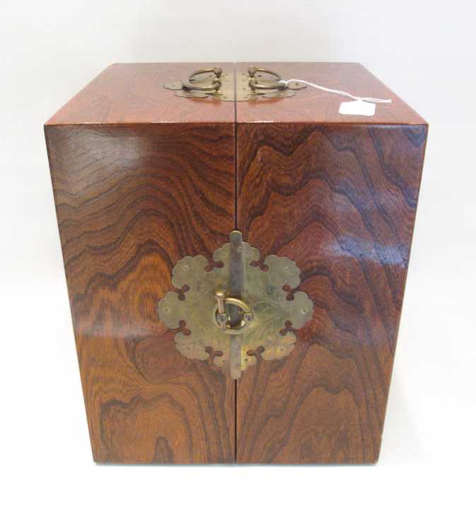 Appraisal: CHINESE APOTHECARY CHEST with doors that open to reveal twelve