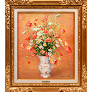 Appraisal: Andr Vignoles French - Still Life with Flowers oil on