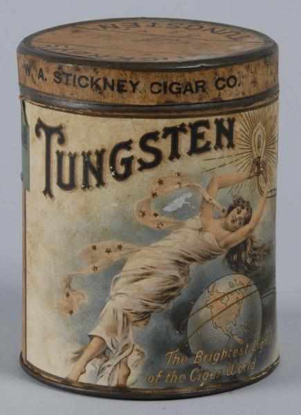 Appraisal: Paper Label Tungsten Cigar Can Condition Good - Very Good