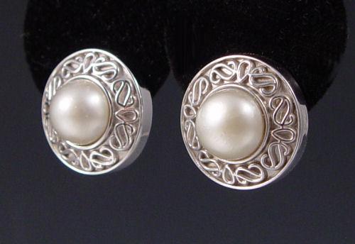 Appraisal: K CULTURED PEARL EARRINGS K white gold earrings contains two