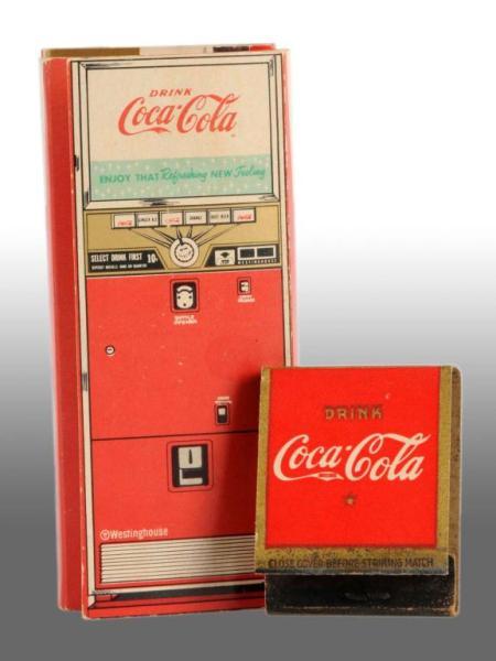 Appraisal: Cardboard Coca-Cola Westinghouse Vending Machine Description s Includes matchbooks Minor