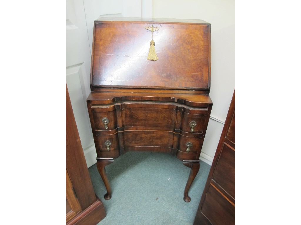 Appraisal: Georgian style walnut ladies writing bureau