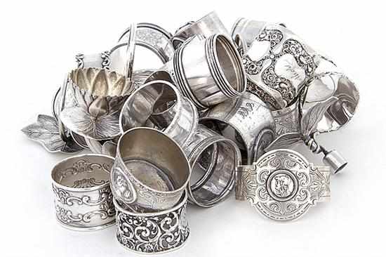 Appraisal: Collection of Medallion and other napkin rings late th century