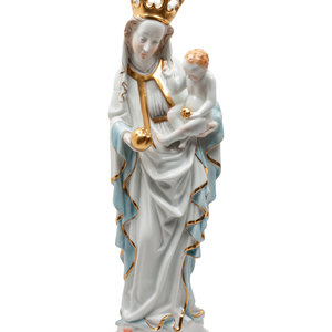 Appraisal: A Herend Porcelain Figural Group depicting two variations of Madonna