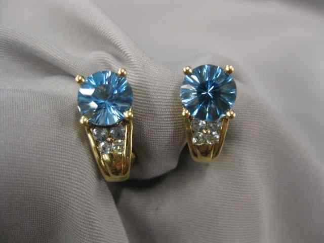 Appraisal: Blue Topaz Earrings rich London blue withlighter gems in background