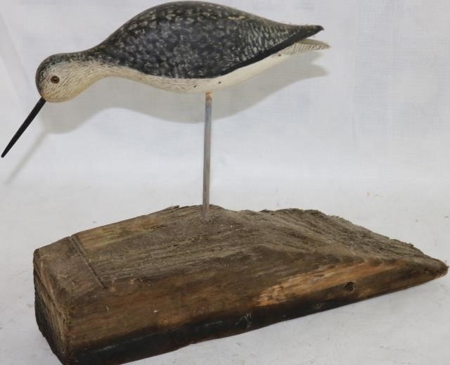 Appraisal: CARVED WOODEN SHOREBIRD DECOY SANDERLING BYLOUIS HERB HANCOCK CHILMARK MARTHA'S