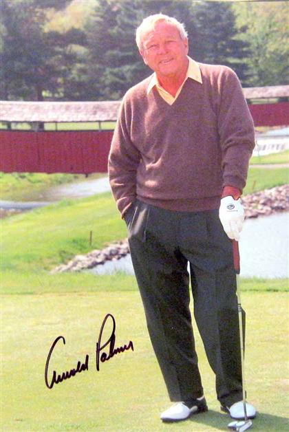 Appraisal: Lot Autograph Material - Golfers Palmer Arnold Chromogenic photo signed