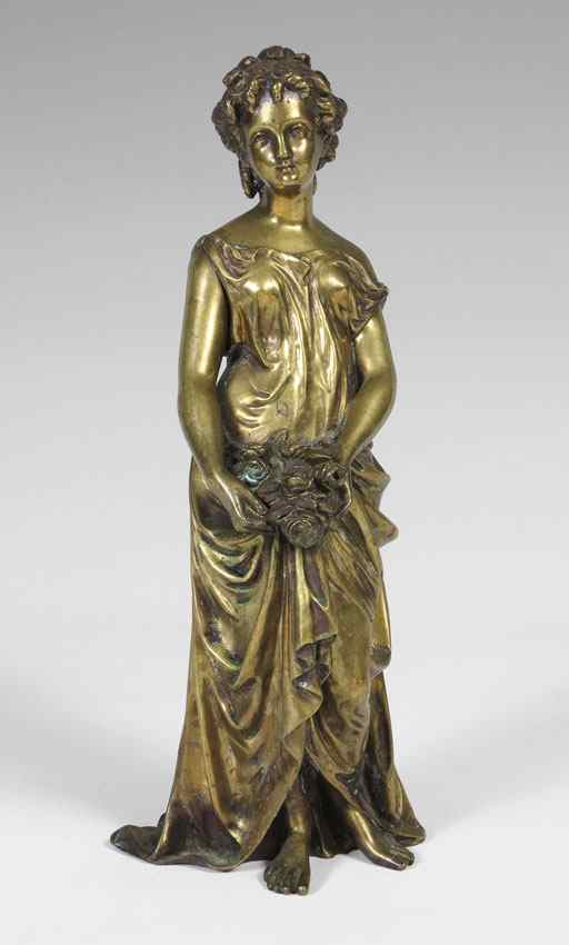 Appraisal: TH CENTURY BRONZE MAIDEN SCULPTURE Unsigned measures '' h exceptional