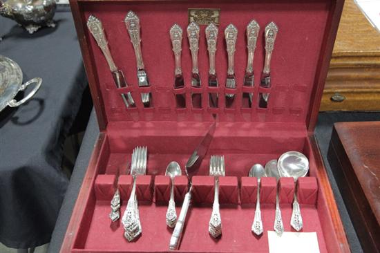 Appraisal: SET OF STERLING SILVER FLATWARE Wallace Rosepoint pattern Eight dinner