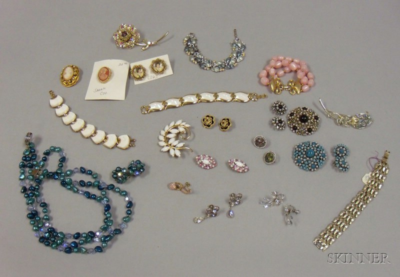 Appraisal: Small Group of Assorted Costume Jewelry makers include Weiss Sarah