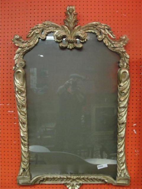 Appraisal: Giltwood Mirror with Prince of Whales Plume Crown From a