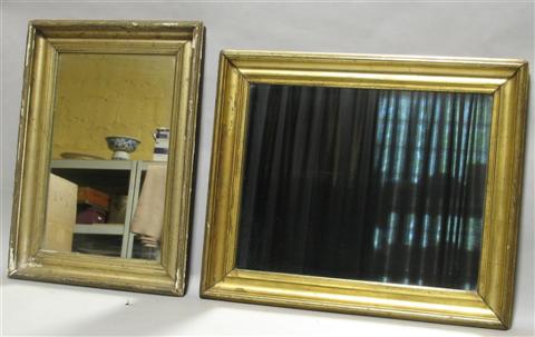 Appraisal: TWO GILT WOOD FRAMED MIRRORS th century each molded frame