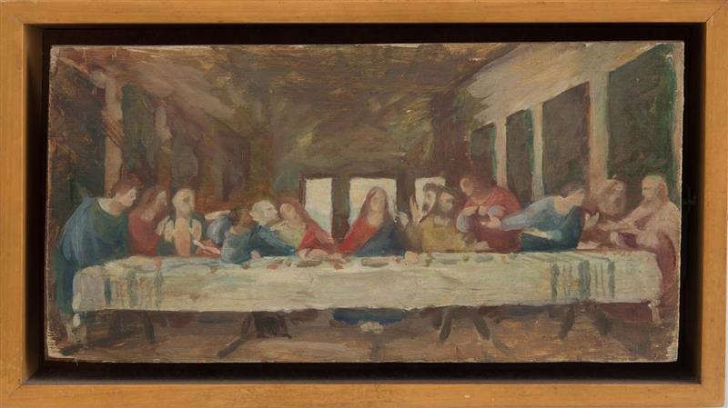 Appraisal: ATTRIBUTED TO JOHN JAMES b THE LAST SUPPER Oil on