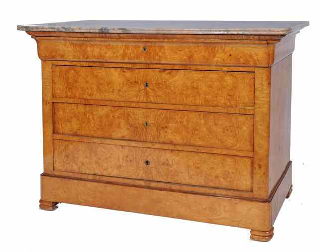 Appraisal: AN EMPIRE MAPLE WOOD COMMODE with frieze drawer and three