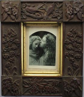 Appraisal: Heavily Carved Folk Art Frame Heavily Carved Folk Art Frame