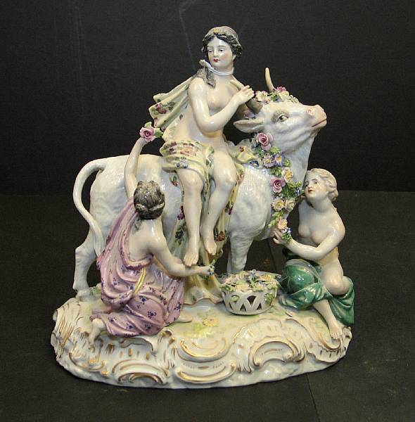 Appraisal: A Dresden Carl Theime porcelain figural group of Europa and